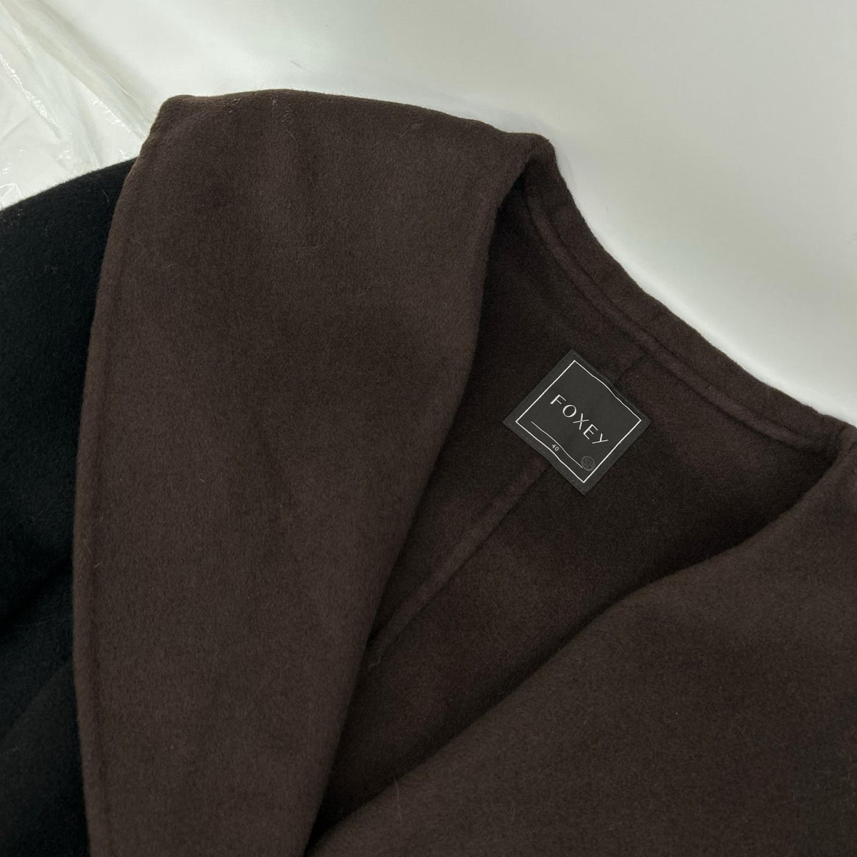 FOXEY フォクシー 37278 ブラック×ブラウン カシミヤ リリークラシック ダブルフェイスコート コート