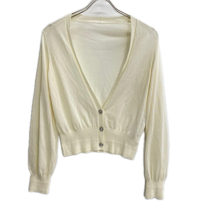 FOXEY BOUTIQUE フォクシーブティック 42126 アイボリー レーヨン シアーV カーディガン トップス