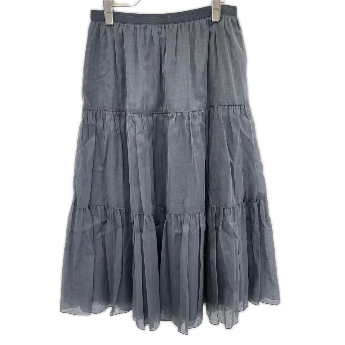 FOXEY フォクシー 42558 グレー シルク Trifle/トライフル ティアードスカート スカート