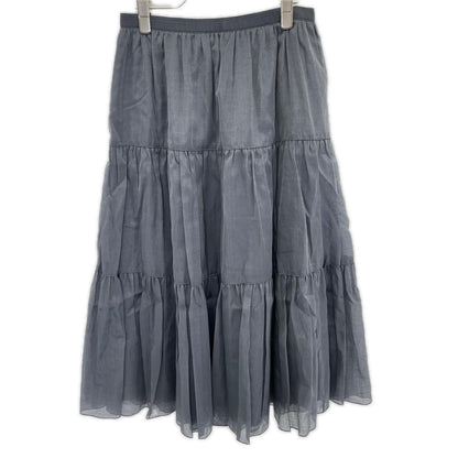 FOXEY フォクシー 42558 グレー シルク Trifle/トライフル ティアードスカート スカート