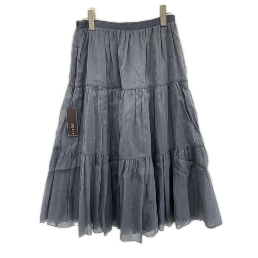 FOXEY フォクシー 42558 グレー シルク Trifle/トライフル ティアードスカート スカート