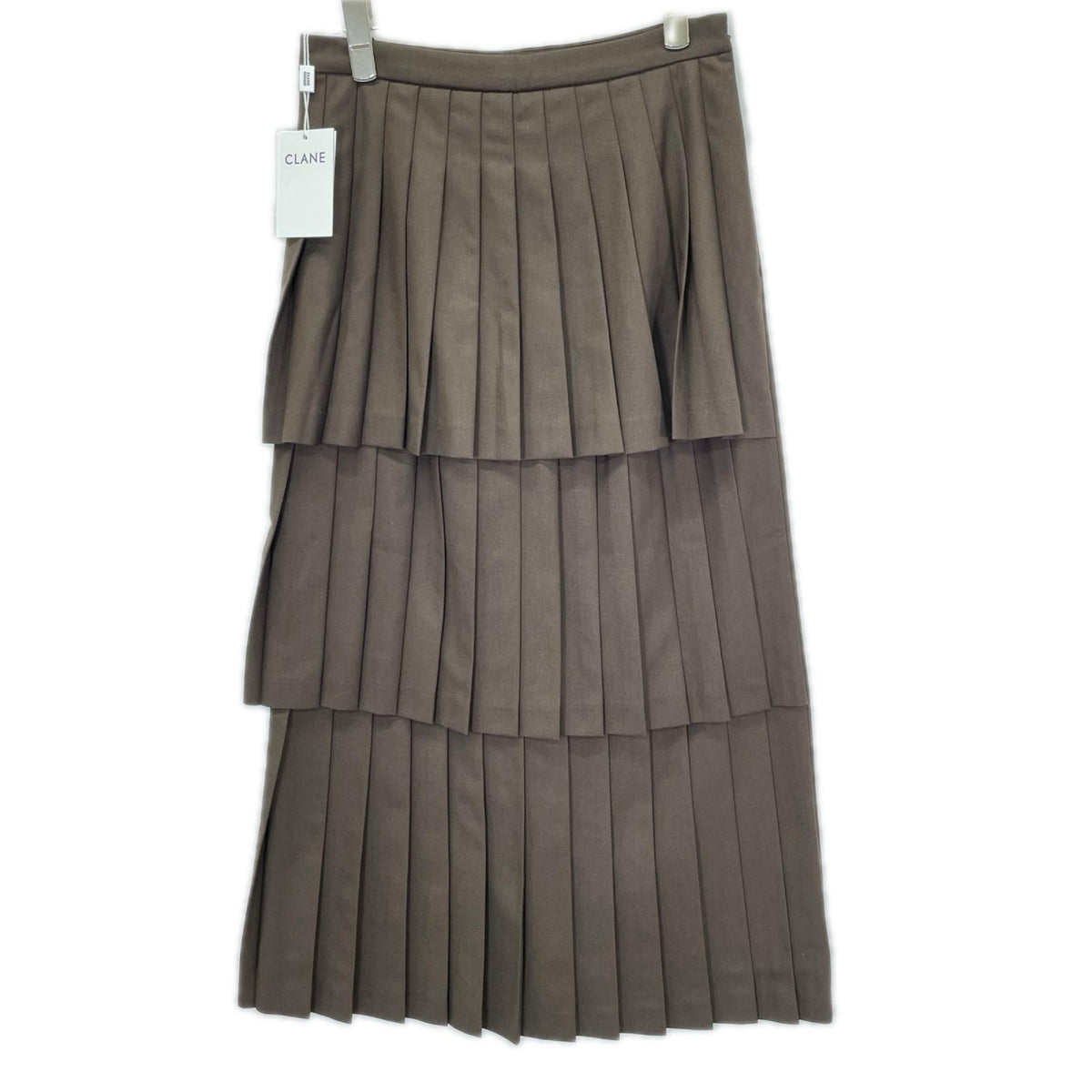 CLANE クラネ ×KIM YOU JUNG キムユジョン 11109-6123 ブラウン W FACE PLEATS SKIRT ダブルフェイスプリーツスカート スカート
