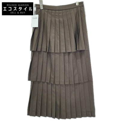 CLANE クラネ ×KIM YOU JUNG キムユジョン 11109-6123 ブラウン W FACE PLEATS SKIRT ダブルフェイスプリーツスカート スカート