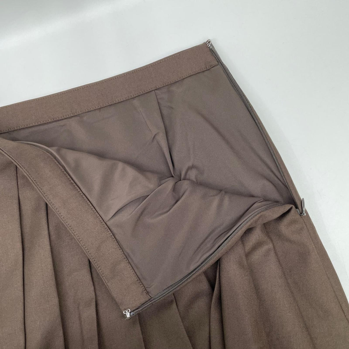CLANE クラネ ×KIM YOU JUNG キムユジョン 11109-6123 ブラウン W FACE PLEATS SKIRT ダブルフェイスプリーツスカート スカート