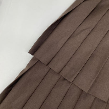 CLANE クラネ ×KIM YOU JUNG キムユジョン 11109-6123 ブラウン W FACE PLEATS SKIRT ダブルフェイスプリーツスカート スカート
