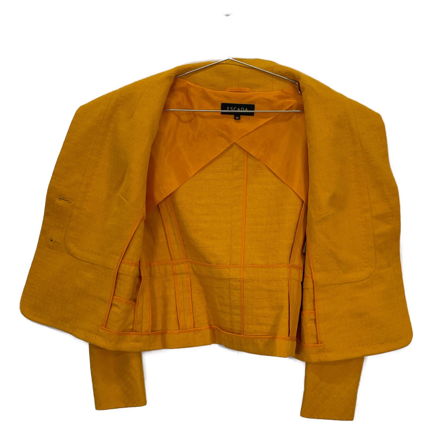 ESCADA Orange Gold Button Wide Collar Jacket 38 Ladies