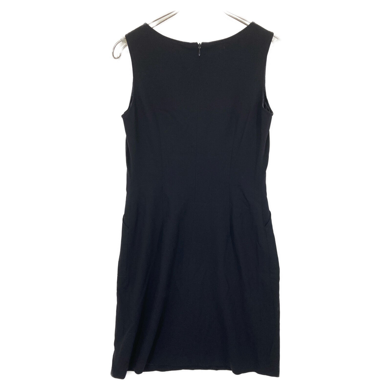 JIL SANDER navy wool sleeveless dress 36 ladies