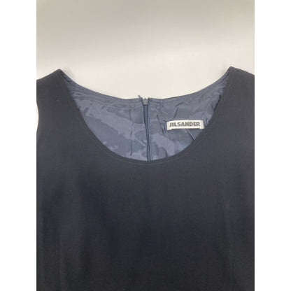 JIL SANDER navy wool sleeveless dress 36 ladies