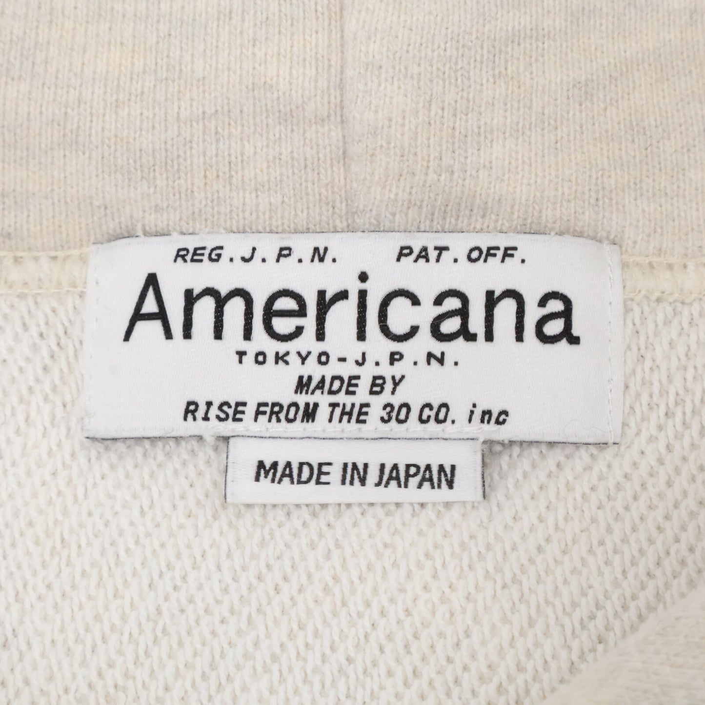 AMERICANA アメリカーナ オフホワイト 14ゲージ裏毛フーディー パーカー トップス