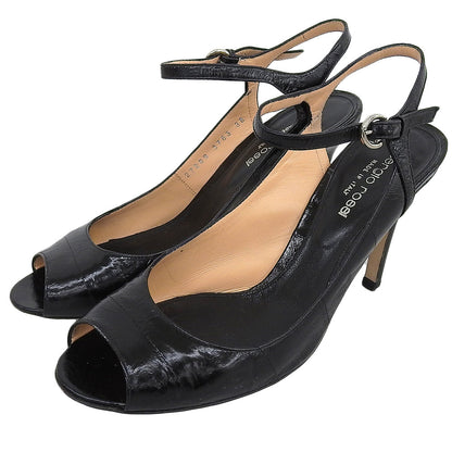 Sergio Rossi Leather Ankle Strap Pumps Women's Black 38 Shoes 38 Women's