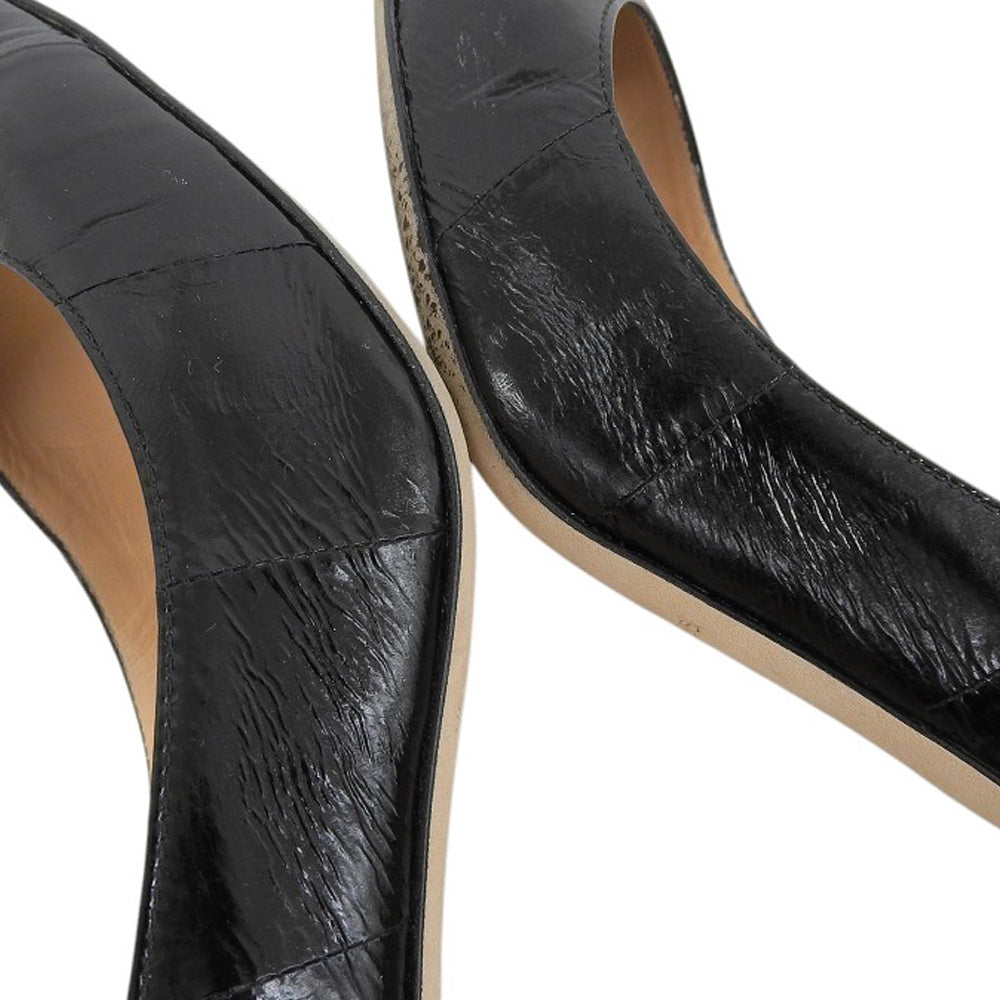 Sergio Rossi Leather Ankle Strap Pumps Women's Black 38 Shoes 38 Women's