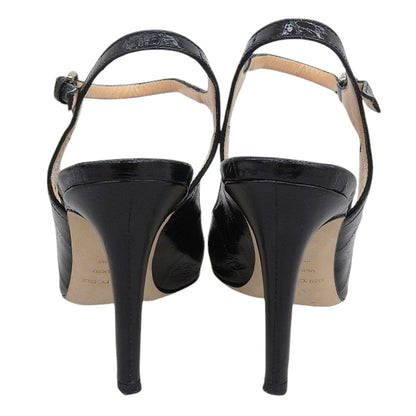 Sergio Rossi Leather Ankle Strap Pumps Women's Black 38 Shoes 38 Women's