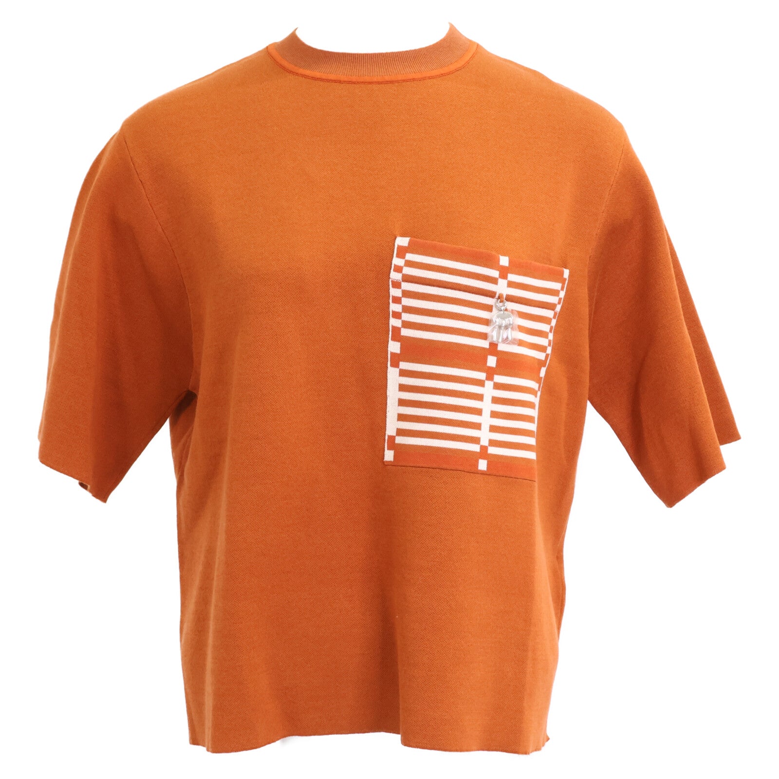 HERMES 【New/Domestic Genuine】5E2647DL Silk Blend Short Sleeve Knit Sweater/Top
