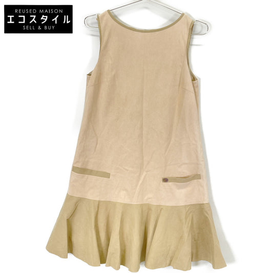 DAISY LIN 32674 Beige Gemini Suede Dress 38 for Women