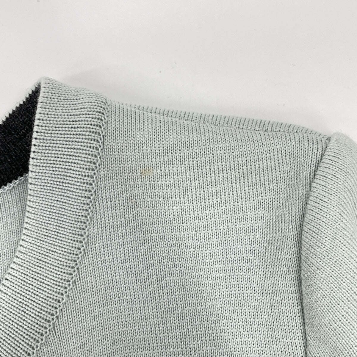FOXEY フォクシー 29007 グレー×ミントグリーン ウールニット ワンピース アンサンブル スーツ セットアップ