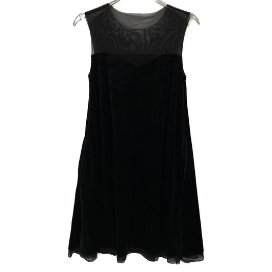 06194 ﾌﾞﾗｯｸ Dress Velour Swing ﾜﾝﾋﾟｰｽ ワンピース 38 レディース
