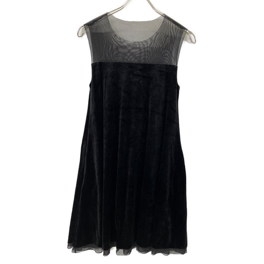 06194 Black Dress Velour Swing One-Piece Dress 38 Ladies