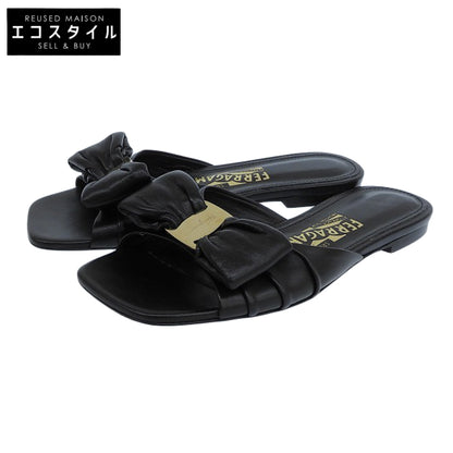 Salvatore Ferragamo 萨尔瓦托·菲拉格慕 Vara 蝴蝶结方头平底拖鞋 女士 黑色 4 码 鞋子