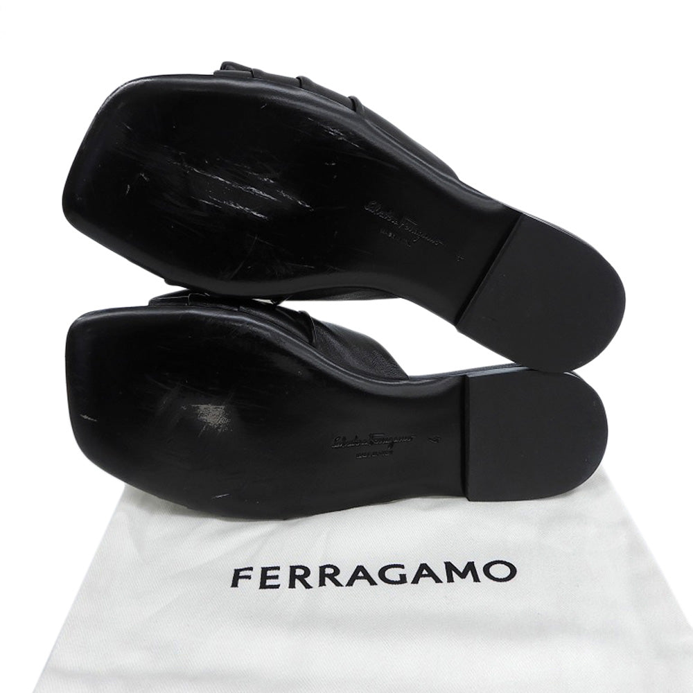 Salvatore Ferragamo 萨尔瓦托·菲拉格慕 Vara 蝴蝶结方头平底拖鞋 女士 黑色 4 码 鞋子