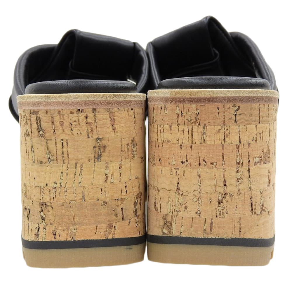 Salvatore Ferragamo Like New ENGRACIA Cork Wedge Sandals Shoes Women's Black 4C 24SS Shoes