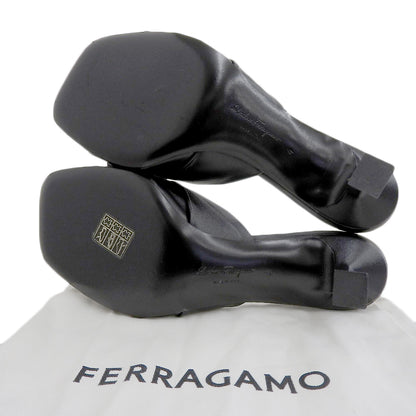 Salvatore Ferragamo 萨尔瓦托·菲拉格慕 美品 皮革 Vara Bow 蝴蝶结 高跟凉拖 鞋子 女士 黑色 4 鞋子