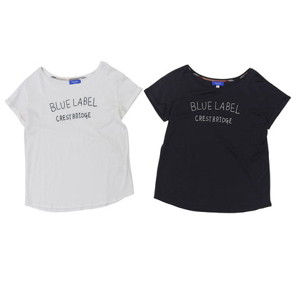 BLUE LABEL CRESTBRIDGE 蓝色标签克雷斯特布里奇 近全新 刺绣标志T恤 2件套 上衣 女士 海军蓝 白色 38 上衣