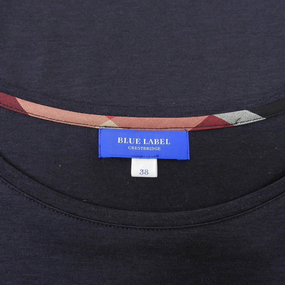 BLUE LABEL CRESTBRIDGE 蓝色标签克雷斯特布里奇 近全新 刺绣标志T恤 2件套 上衣 女士 海军蓝 白色 38 上衣