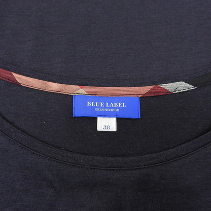 BLUE LABEL CRESTBRIDGE 蓝色标签克雷斯特布里奇 近全新 刺绣标志T恤 2件套 上衣 女士 海军蓝 白色 38 上衣
