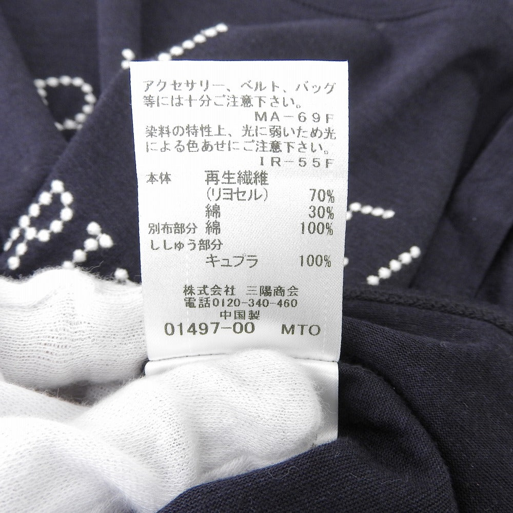 BLUE LABEL CRESTBRIDGE 蓝色标签克雷斯特布里奇 近全新 刺绣标志T恤 2件套 上衣 女士 海军蓝 白色 38 上衣