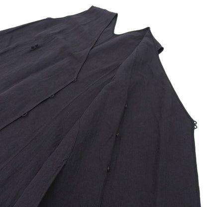 JURGEN LEHL Jurgen Lehl Like New Cardy Linen Twill Dress Ladies Black M 25SS Dress