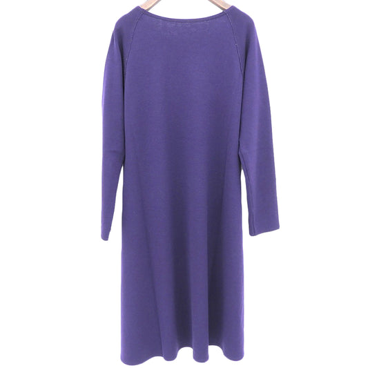 Wool Crew Neck Dress Women's Purple L Dress L Women's