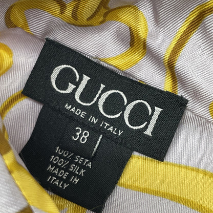 GUCCI グッチ パープル シルク ホースビットチェーン 長袖シャツ トップス