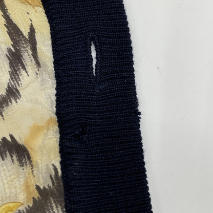 Salvatore Ferragamo Navy Tiger Gold Button Cardigan Top