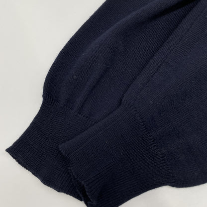 Salvatore Ferragamo Navy Tiger Gold Button Cardigan Top