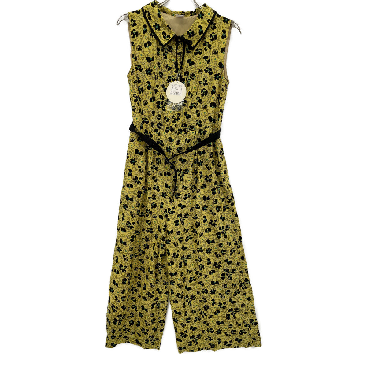 Dot＆Stripes CHILDWOMAN Yellow x Black Cu Cotton HIERA Archive Print All-in-one Overalls All-in-one