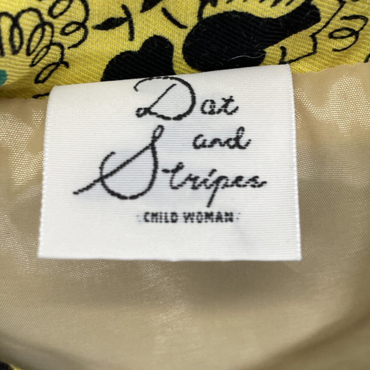 Dot＆Stripes CHILDWOMAN Yellow x Black Cu Cotton HIERA Archive Print All-in-one Overalls All-in-one