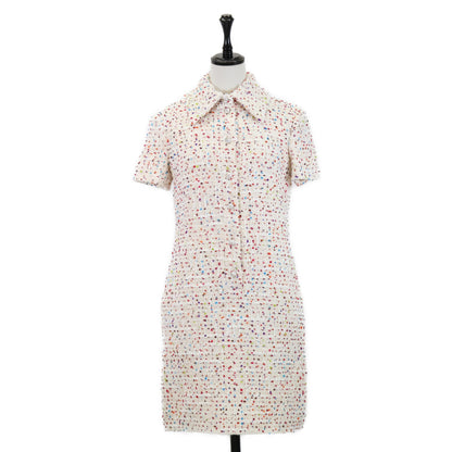 VALENTINO ヴァレンティノ 【美品/国内正規】P60101687 XB3VAYB016VP ピラミッドスタッズ ツイード 半袖 ワンピース