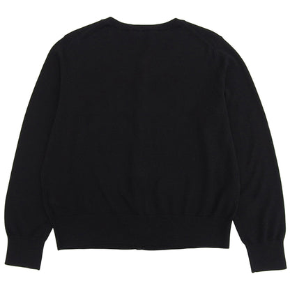 Excellent condition spade flower button lightweight cardigan top women's black M KO351 Tops M Women's