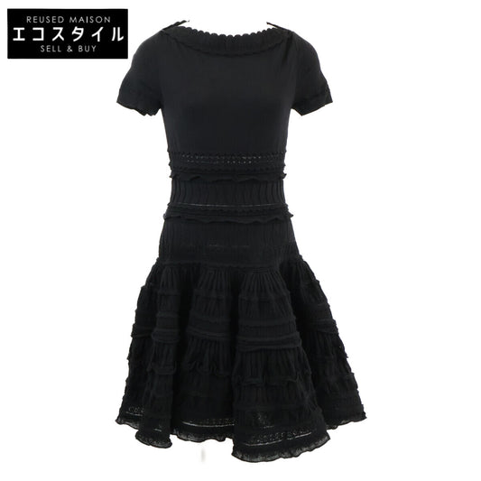 ALAIA アライア 【国内正規】AA9R2187CM626 クリノリンフレアファインニットミニスケータードレス/ ワンピース