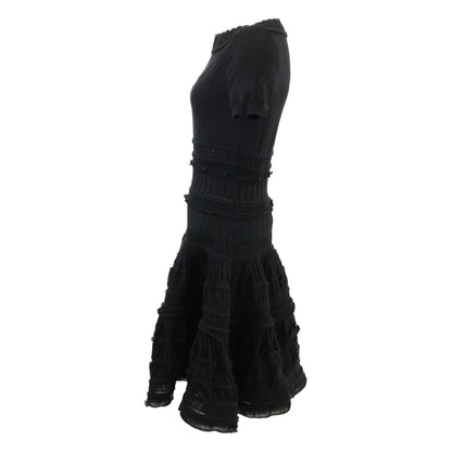 ALAÏA 【Domestic Authentic】AA9R2187CM626 Crinoline Flared Fine Knit Mini Skater Dress/Dress