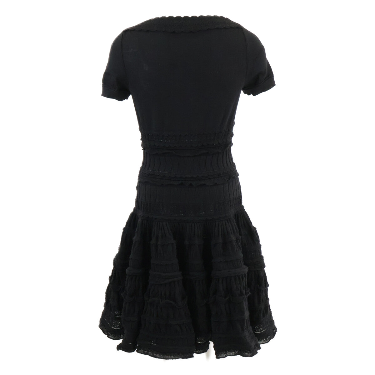ALAÏA 【Domestic Authentic】AA9R2187CM626 Crinoline Flared Fine Knit Mini Skater Dress/Dress