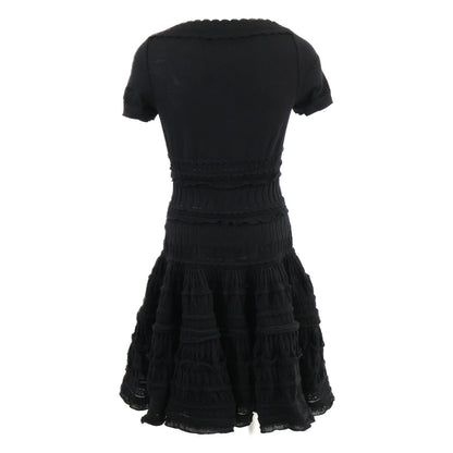 ALAÏA 【Domestic Authentic】AA9R2187CM626 Crinoline Flared Fine Knit Mini Skater Dress/Dress