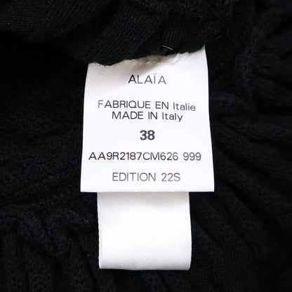ALAÏA 【Domestic Authentic】AA9R2187CM626 Crinoline Flared Fine Knit Mini Skater Dress/Dress