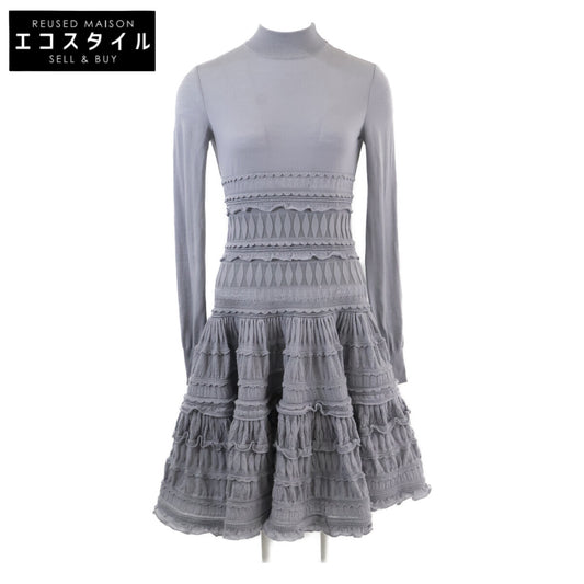ALAIA アライア 【国内正規】AA9R2153CM626 クリノリンフレアファインニットミニスケーター ハイネック ドレス/ ワンピース