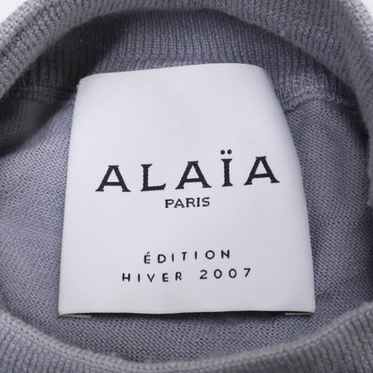 ALAIA AA9R2153CM626 Crinoline Flared Fine Knit Mini Skater High Neck Dress