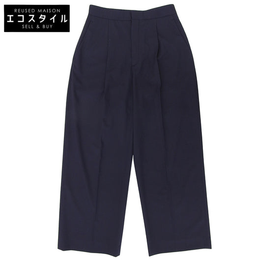 Center Press Wide Slacks Pants Bottoms Men's Navy Bottoms ― Men's