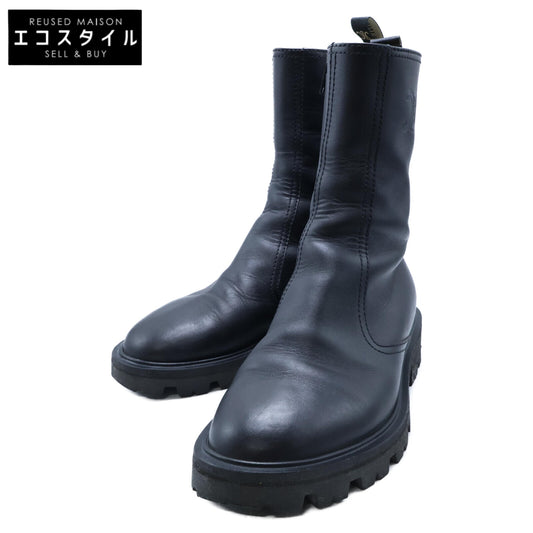CELINE Triomphe Leather Side Zip Boots Shoes