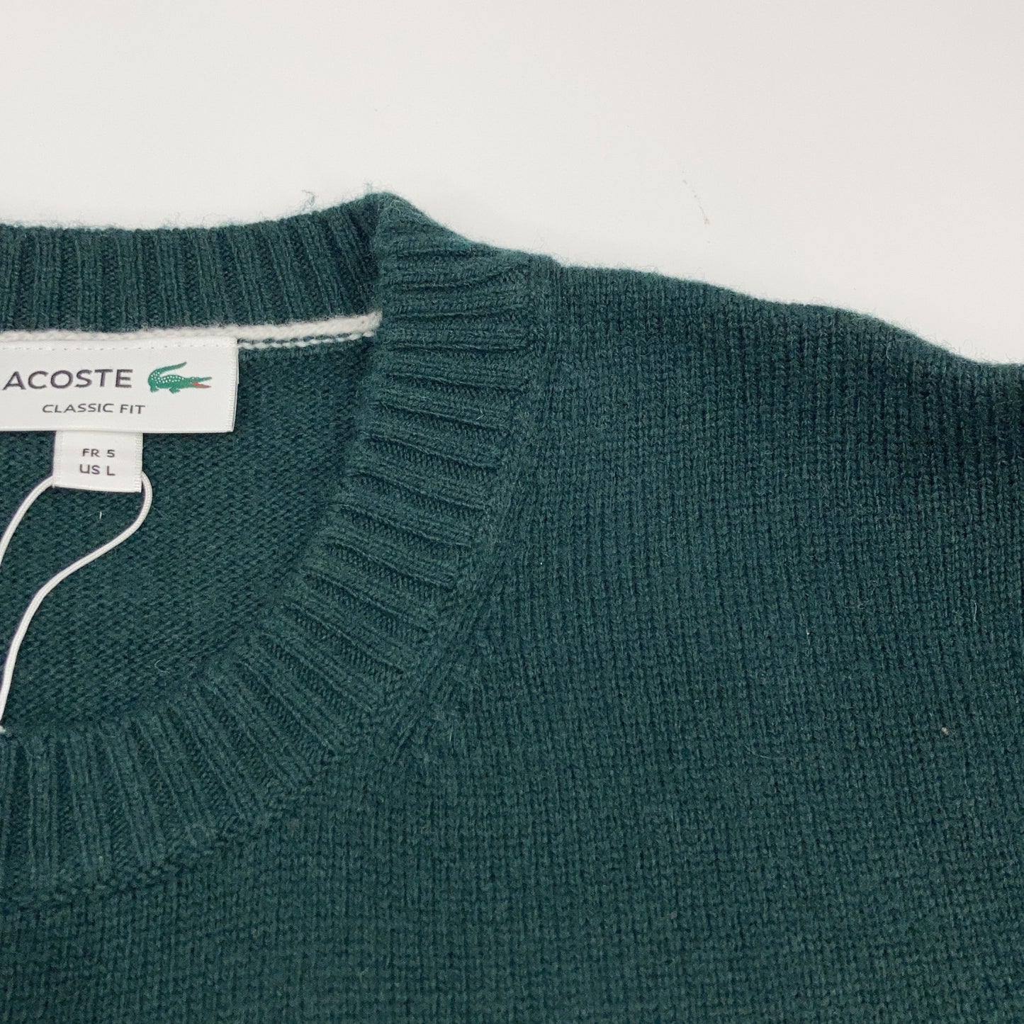 AH2916-99 Khaki Olive Essential Wool Knit Sweater Top L Men's