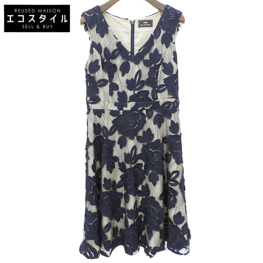 GRACE CONTINENTAL Grace Continental Beautiful Flower Embroidered Lace Dress Women's Navy 36 Dress