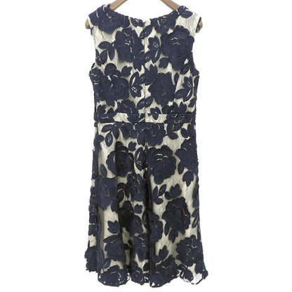 GRACE CONTINENTAL グレースコンチネンタル 美品 フラワー エンブロイダリー レース 刺繍 ワンピース レディース ネイビー 36 ワンピース 36